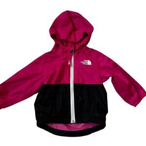 The North Face Pink/Black Full Zip Windbreaker Baby Girl Size 3-6 Months | 19-5